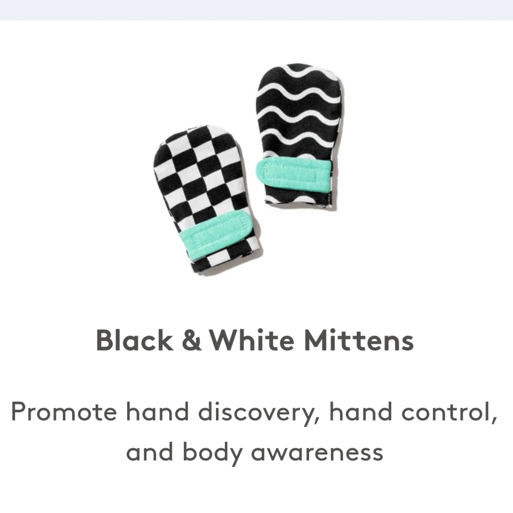 Lovevery Black & White Mittens